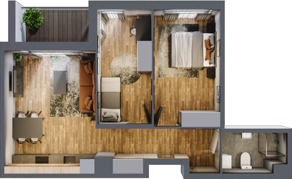3 pokoje, mieszkanie 54,15 m², piętro 7, oferta nr 68, Osiedle na Górnej etap V, Kielce, Nowy Folwark, ul. Zbożowa
