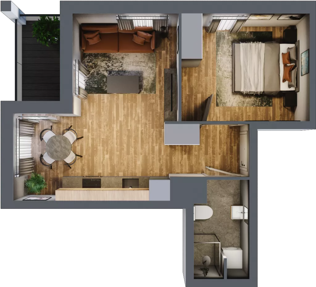 2 pokoje, mieszkanie 38,41 m², piętro 6, oferta nr 51, Osiedle na Górnej etap V, Kielce, Nowy Folwark, ul. Zbożowa