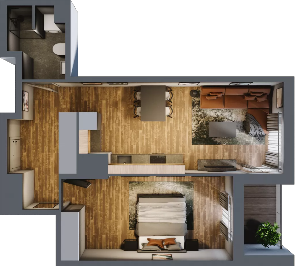 2 pokoje, mieszkanie 48,84 m², piętro 6, oferta nr 114, Osiedle na Górnej etap V, Kielce, Nowy Folwark, ul. Zbożowa