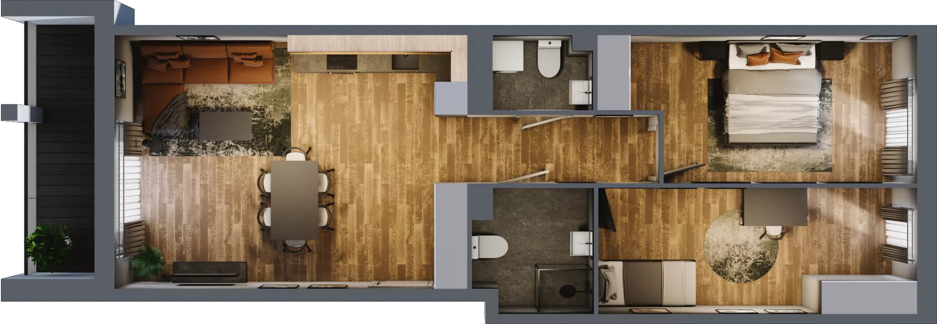 3 pokoje, mieszkanie 67,45 m², piętro 3, oferta nr 96, Osiedle na Górnej etap V, Kielce, Nowy Folwark, ul. Zbożowa