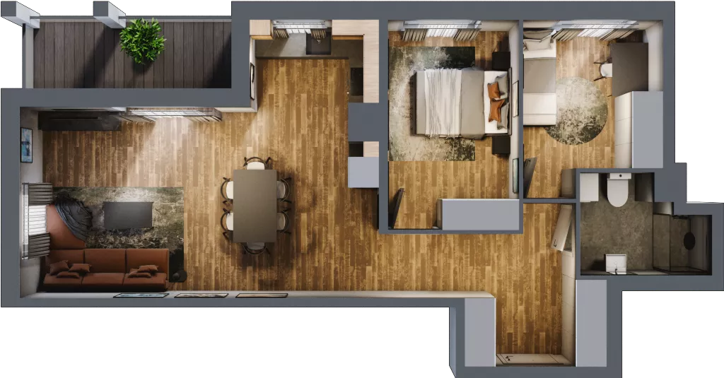 3 pokoje, mieszkanie 61,81 m², piętro 3, oferta nr 100, Osiedle na Górnej etap V, Kielce, Nowy Folwark, ul. Zbożowa