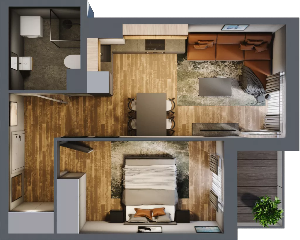 2 pokoje, mieszkanie 38,09 m², piętro 5, oferta nr 46, Osiedle na Górnej etap V, Kielce, Nowy Folwark, ul. Zbożowa