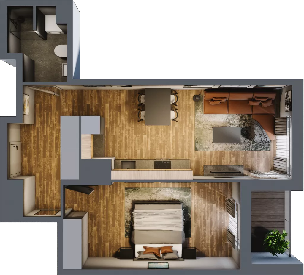 2 pokoje, mieszkanie 48,84 m², piętro 5, oferta nr 108, Osiedle na Górnej etap V, Kielce, Nowy Folwark, ul. Zbożowa