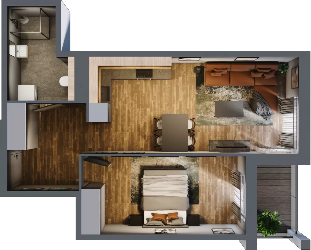2 pokoje, mieszkanie 45,61 m², piętro 1, oferta nr 10, Osiedle na Górnej etap V, Kielce, Nowy Folwark, ul. Zbożowa