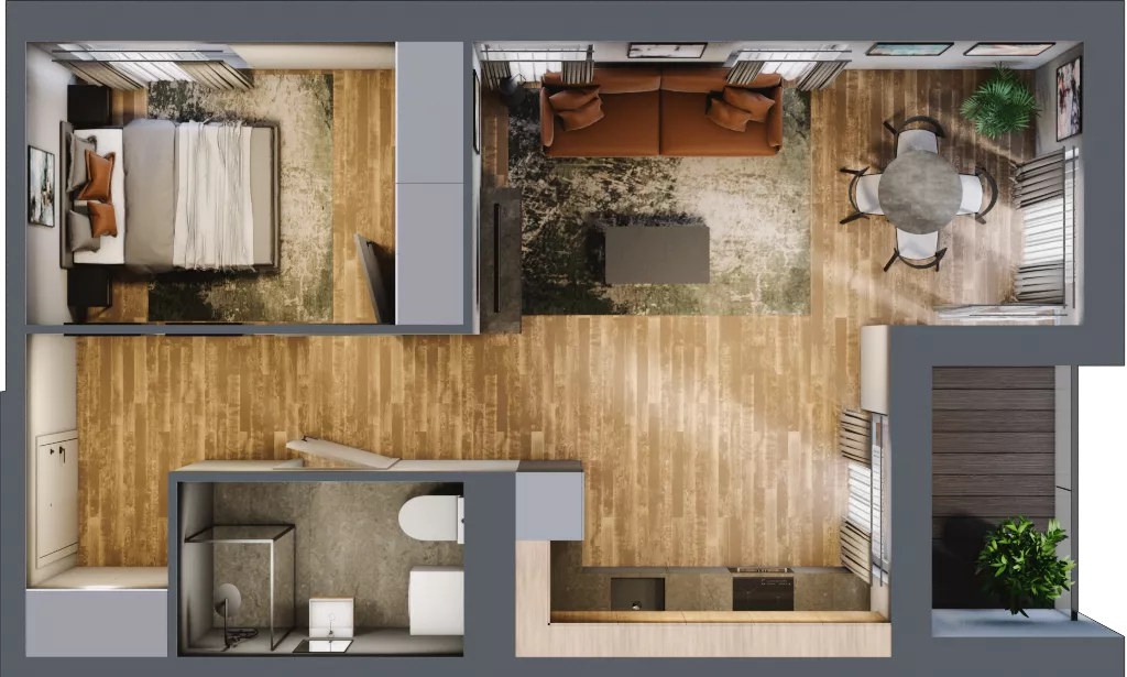 2 pokoje, mieszkanie 43,28 m², piętro 6, oferta nr 52, Osiedle na Górnej etap V, Kielce, Nowy Folwark, ul. Zbożowa