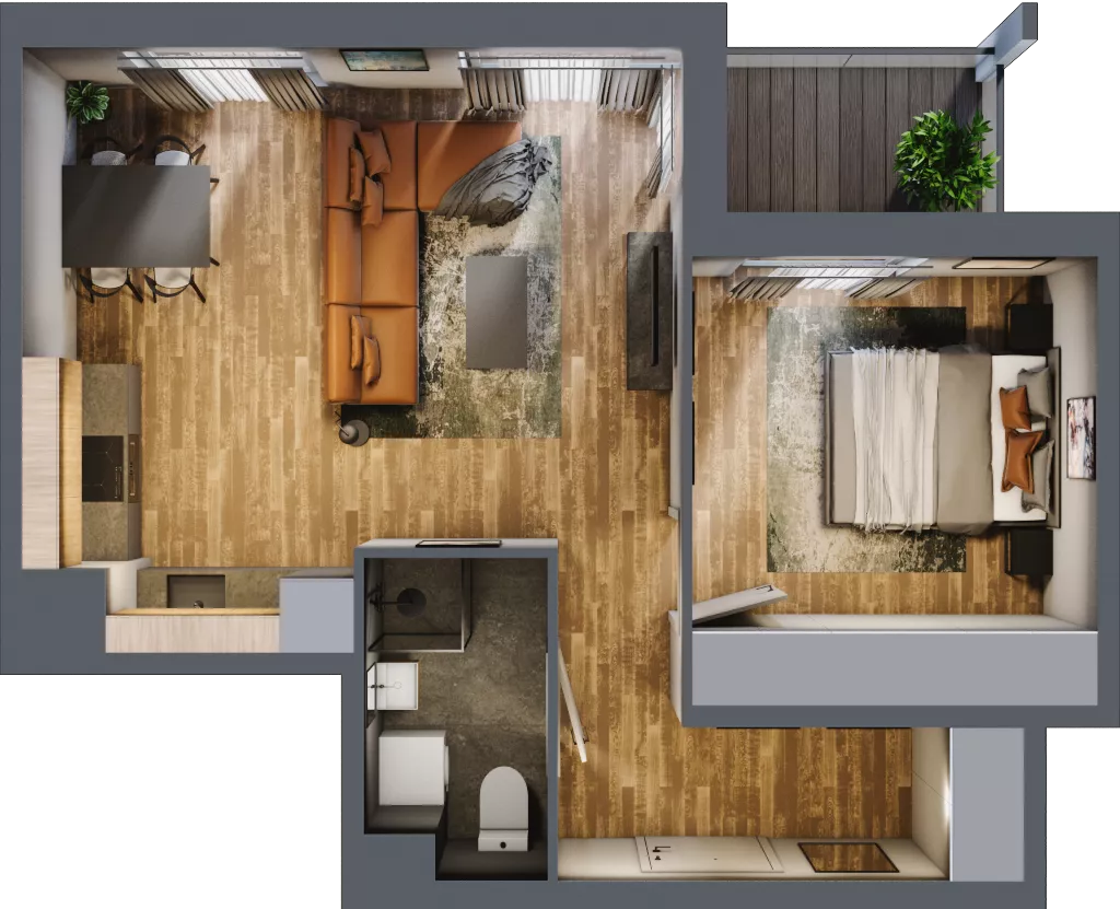 2 pokoje, mieszkanie 44,85 m², piętro 6, oferta nr 59, Osiedle na Górnej etap V, Kielce, Nowy Folwark, ul. Zbożowa