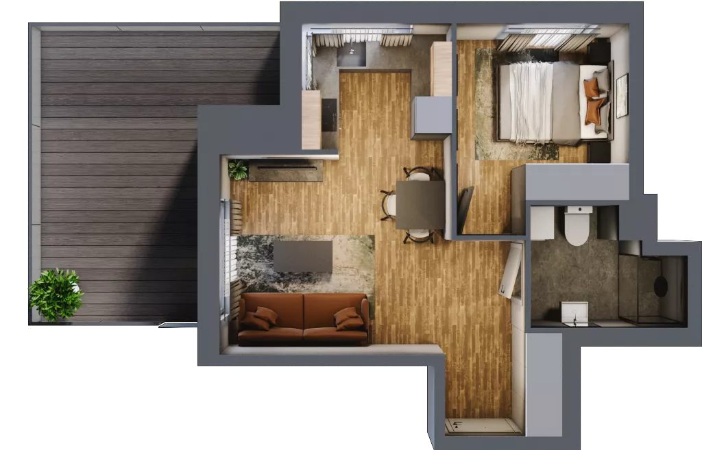2 pokoje, mieszkanie 35,46 m², piętro 7, oferta nr 121, Osiedle na Górnej etap V, Kielce, Nowy Folwark, ul. Zbożowa