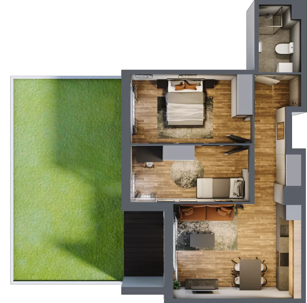 3 pokoje, mieszkanie 54,15 m², parter, oferta nr 7, Osiedle na Górnej etap V, Kielce, Nowy Folwark, ul. Zbożowa
