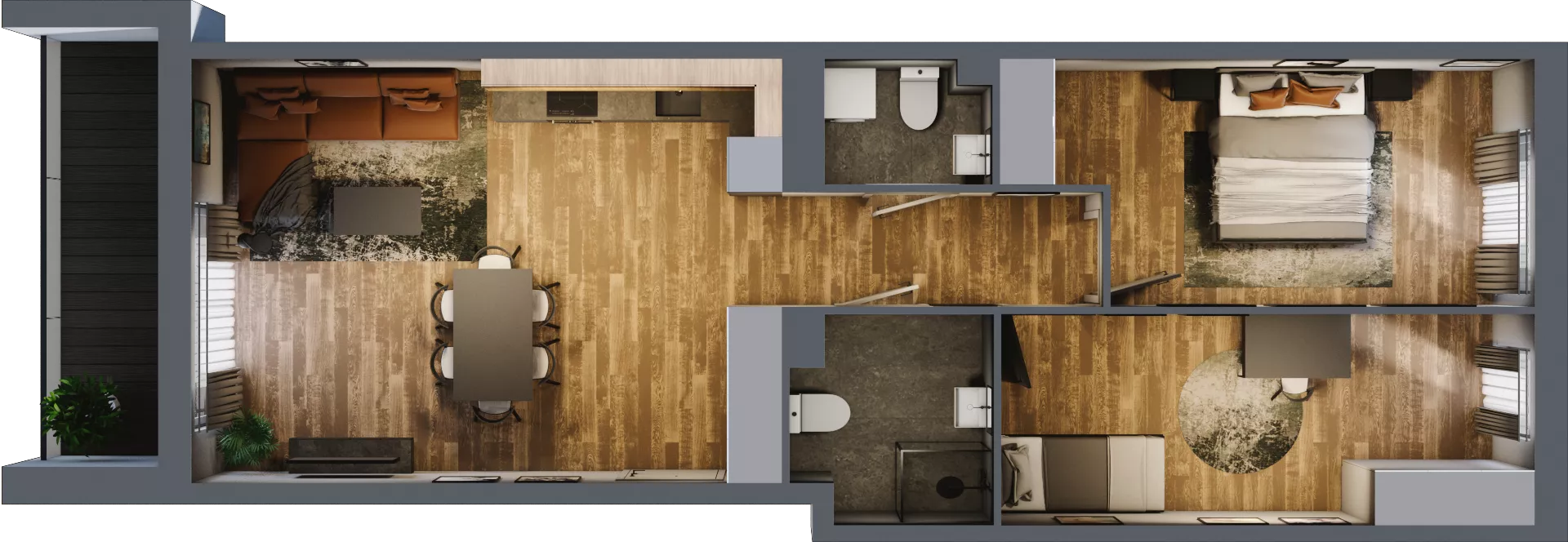 3 pokoje, mieszkanie 67,45 m², piętro 1, oferta nr 86, Osiedle na Górnej etap V, Kielce, Nowy Folwark, ul. Zbożowa
