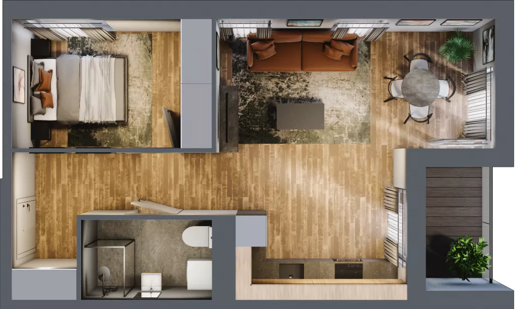 2 pokoje, mieszkanie 43,28 m², piętro 7, oferta nr 62, Osiedle na Górnej etap V, Kielce, Nowy Folwark, ul. Zbożowa