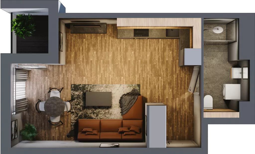 1 pokój, mieszkanie 33,00 m², piętro 7, oferta nr 117, Osiedle na Górnej etap V, Kielce, Nowy Folwark, ul. Zbożowa