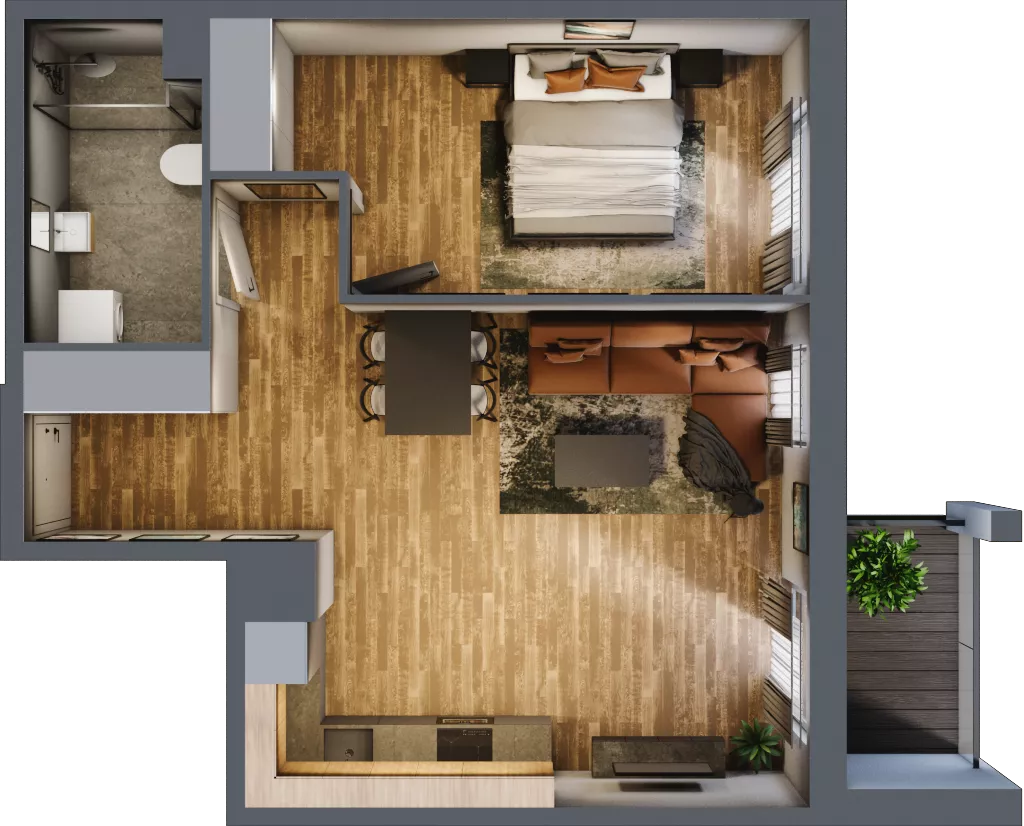 2 pokoje, mieszkanie 50,36 m², piętro 7, oferta nr 118, Osiedle na Górnej etap V, Kielce, Nowy Folwark, ul. Zbożowa