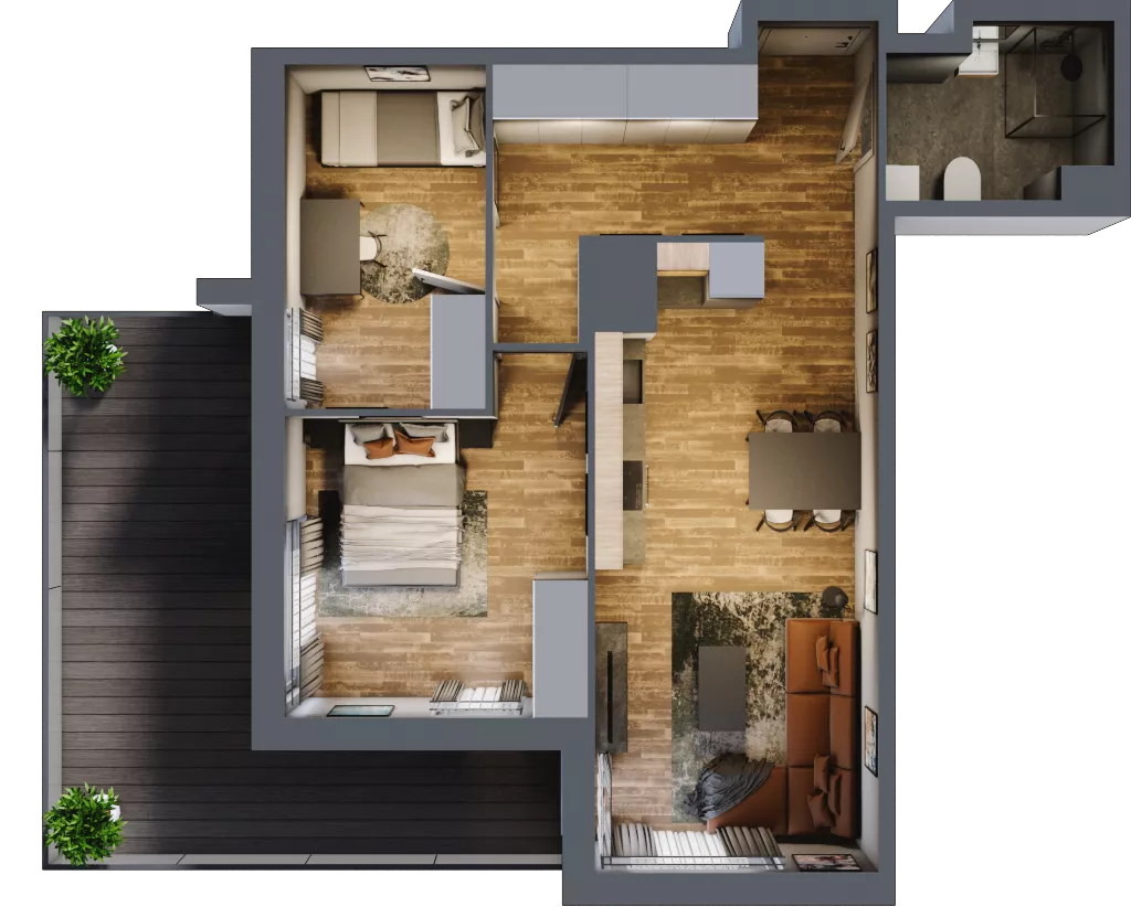 3 pokoje, mieszkanie 53,81 m², piętro 8, oferta nr 124, Osiedle na Górnej etap V, Kielce, Nowy Folwark, ul. Zbożowa