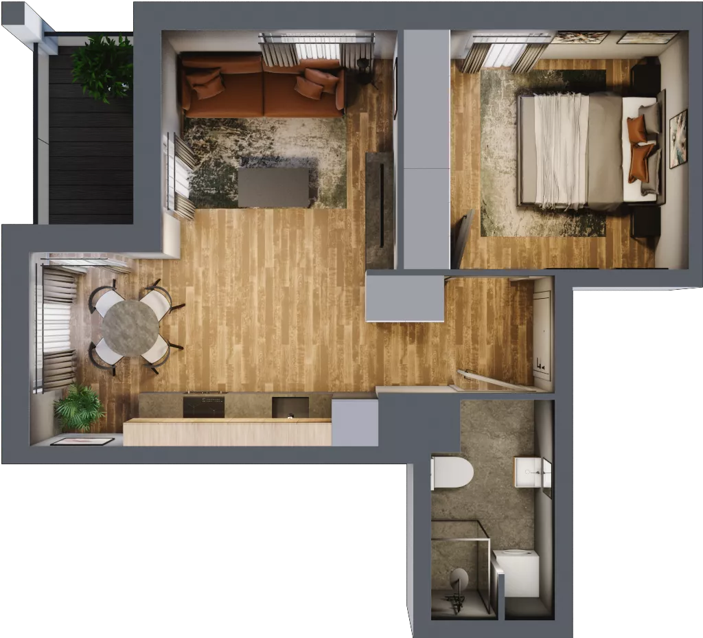2 pokoje, mieszkanie 38,41 m², piętro 7, oferta nr 61, Osiedle na Górnej etap V, Kielce, Nowy Folwark, ul. Zbożowa