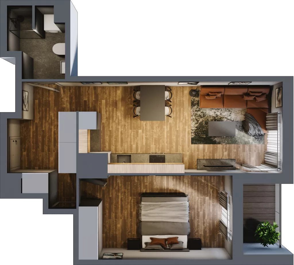 2 pokoje, mieszkanie 47,26 m², piętro 7, oferta nr 119, Osiedle na Górnej etap V, Kielce, Nowy Folwark, ul. Zbożowa