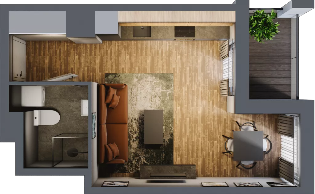 1 pokój, mieszkanie 27,68 m², piętro 7, oferta nr 65, Osiedle na Górnej etap V, Kielce, Nowy Folwark, ul. Zbożowa