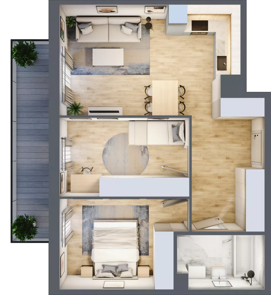 4 pokoje, mieszkanie 86,82 m², piętro 1, oferta nr 79, CORSO - etap 2A, Łódź, Polesie, Stare Polesie, ul. Kasprzaka 5