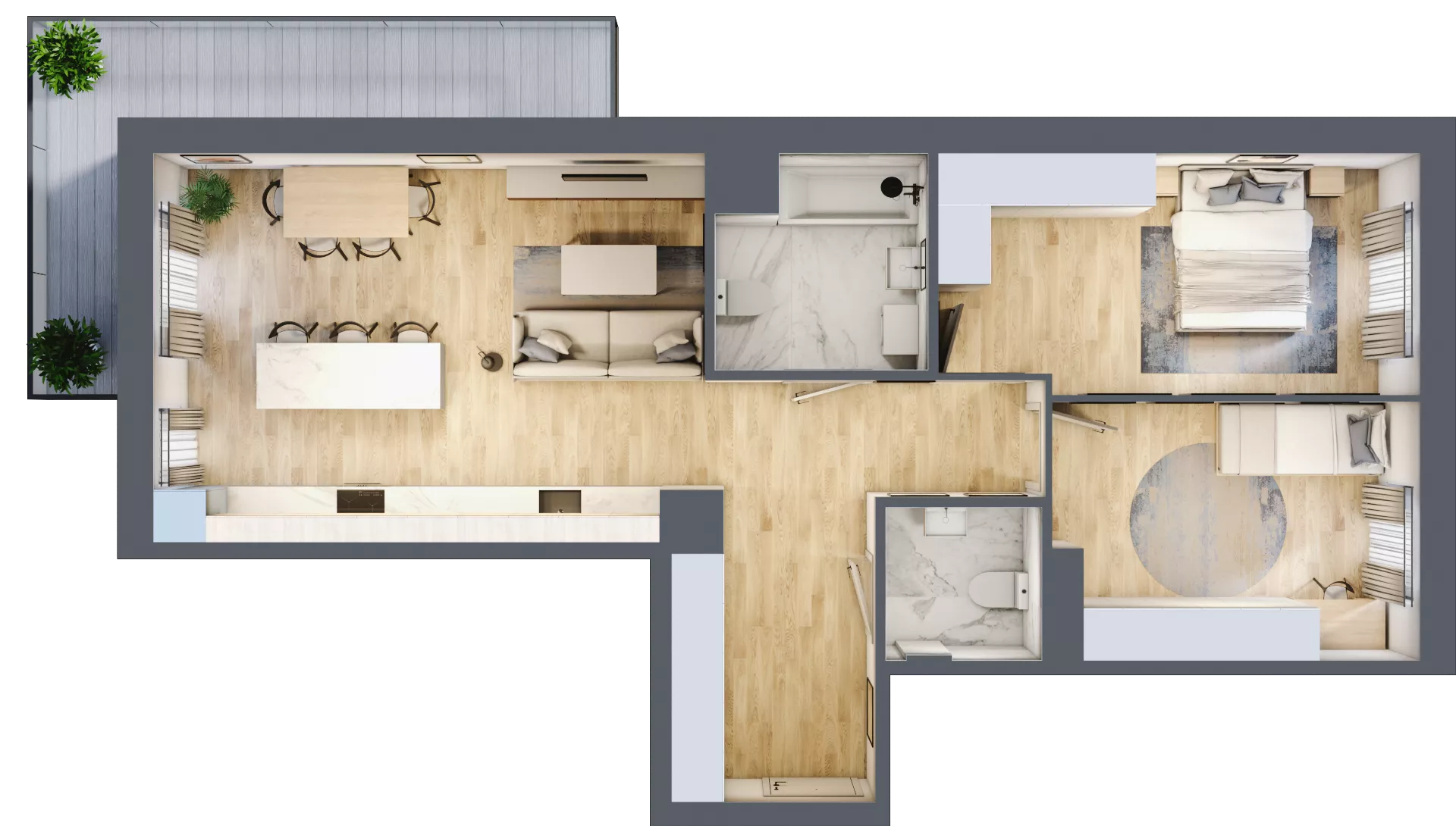 4 pokoje, mieszkanie 76,86 m², piętro 4, oferta nr 44, CORSO - etap 2A, Łódź, Polesie, Stare Polesie, ul. Kasprzaka 5