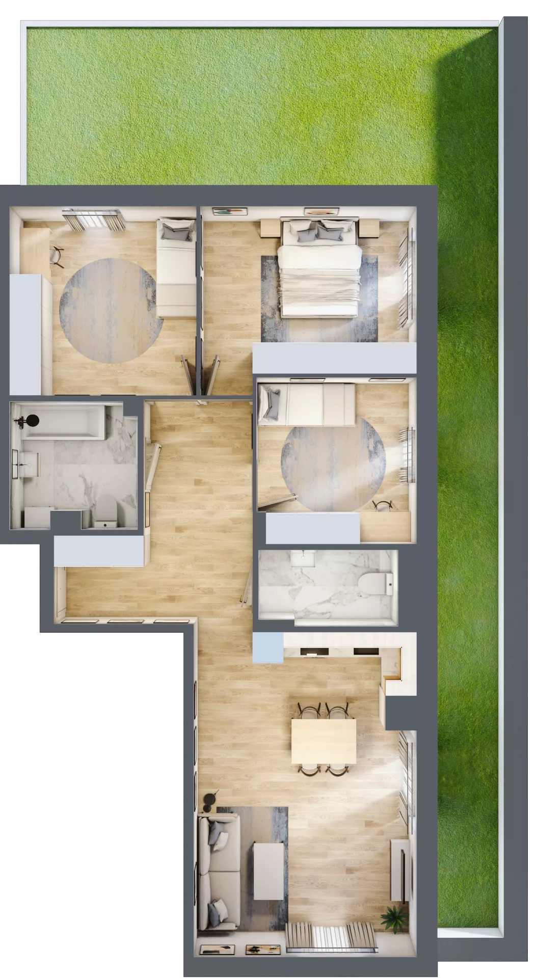 4 pokoje, mieszkanie 85,89 m², piętro 1, oferta nr 2, CORSO - etap 2A, Łódź, Polesie, Stare Polesie, ul. Kasprzaka 5