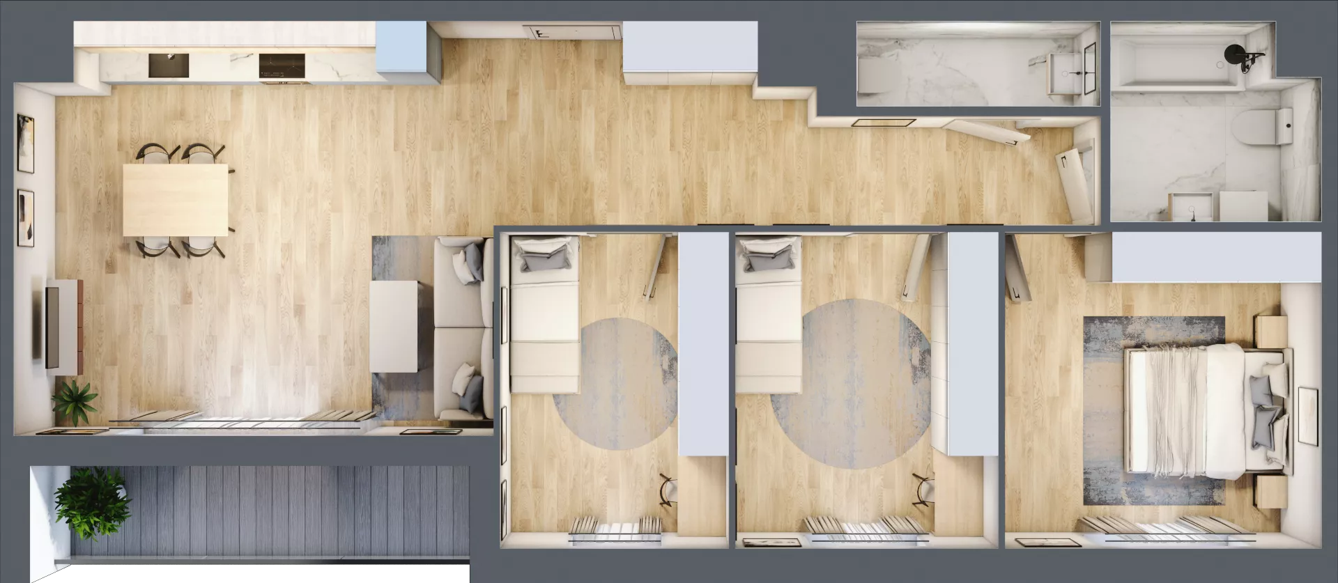 4 pokoje, mieszkanie 85,35 m², piętro 1, oferta nr 3, CORSO - etap 2A, Łódź, Polesie, Stare Polesie, ul. Kasprzaka 5