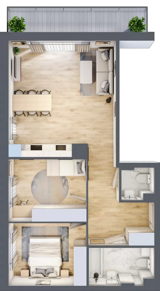 3 pokoje, mieszkanie 65,63 m², piętro 2, oferta nr 81, CORSO - etap 2A, Łódź, Polesie, Stare Polesie, ul. Kasprzaka 5