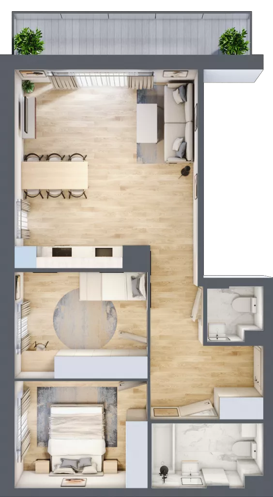 3 pokoje, mieszkanie 65,69 m², piętro 3, oferta nr 87, CORSO - etap 2A, Łódź, Polesie, Stare Polesie, ul. Kasprzaka 5