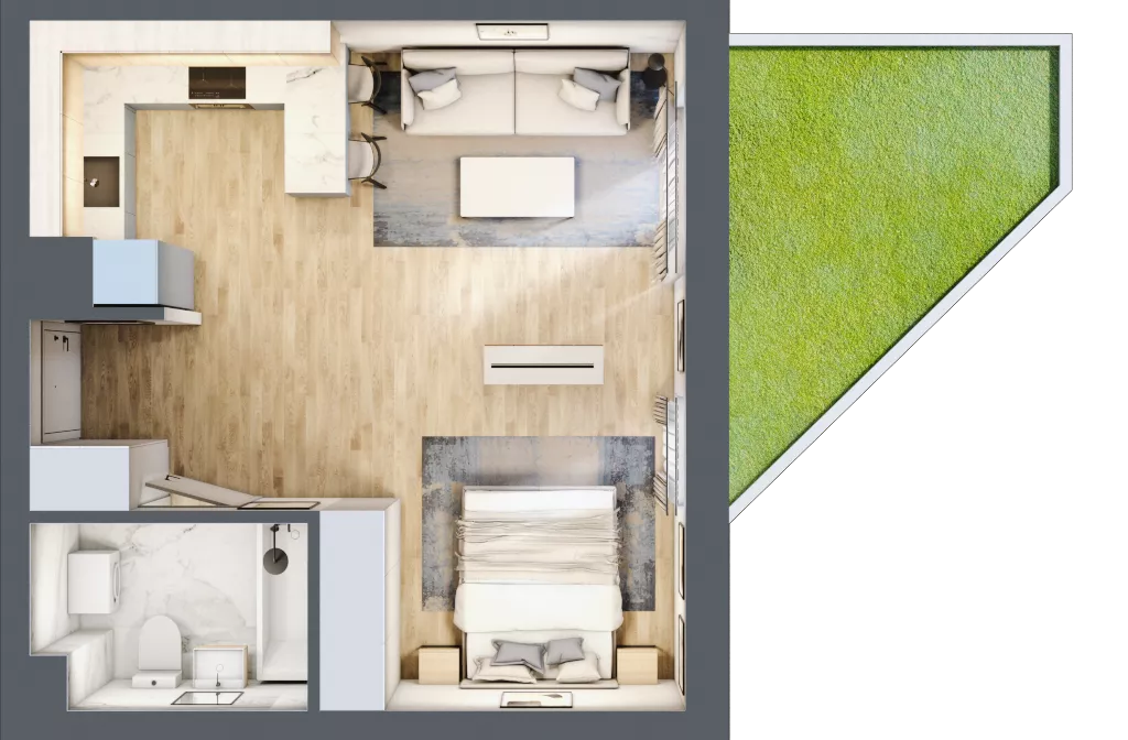 1 pokój, mieszkanie 37,78 m², piętro 1, oferta nr 11, CORSO - etap 2A, Łódź, Polesie, Stare Polesie, ul. Kasprzaka 5