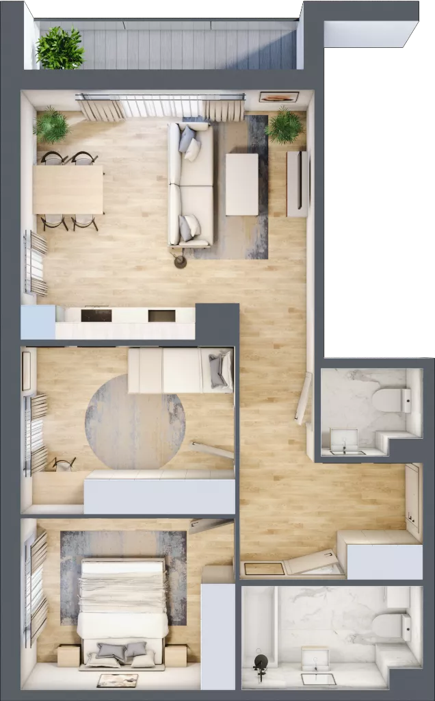 3 pokoje, mieszkanie 61,08 m², piętro 8, oferta nr 117, CORSO - etap 2A, Łódź, Polesie, Stare Polesie, ul. Kasprzaka 5