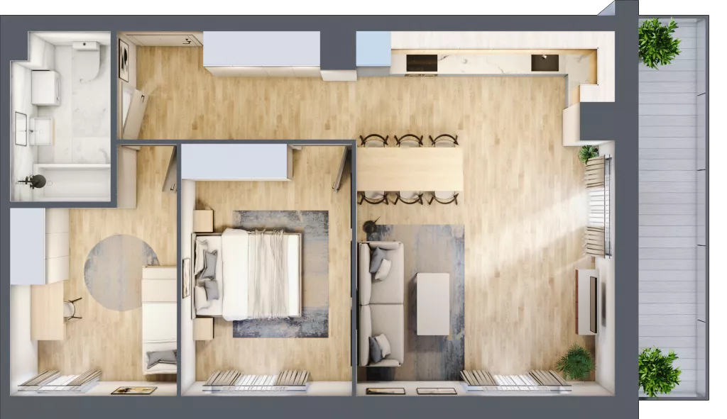 3 pokoje, mieszkanie 62,53 m², piętro 3, oferta nr 26, CORSO - etap 2A, Łódź, Polesie, Stare Polesie, ul. Kasprzaka 5