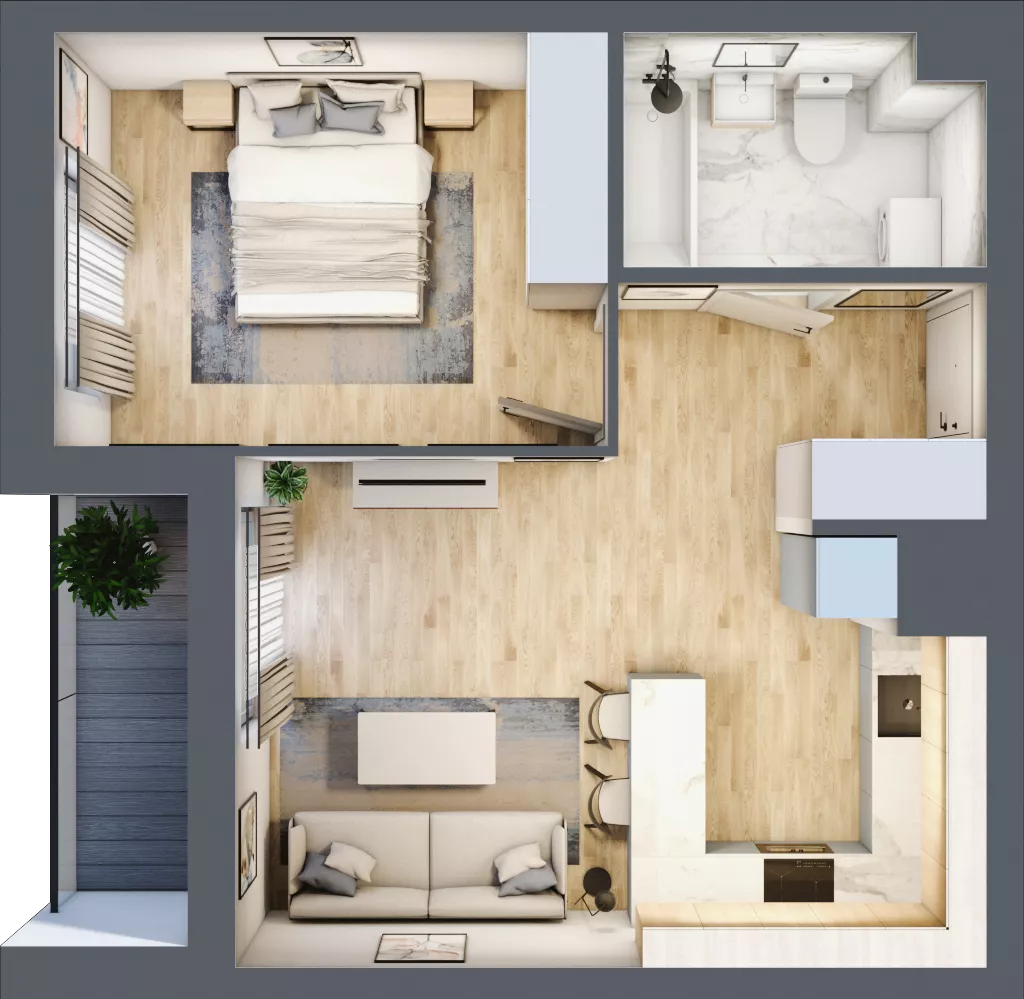 2 pokoje, mieszkanie 40,76 m², piętro 1, oferta nr 74, CORSO - etap 2A, Łódź, Polesie, Stare Polesie, ul. Kasprzaka 5