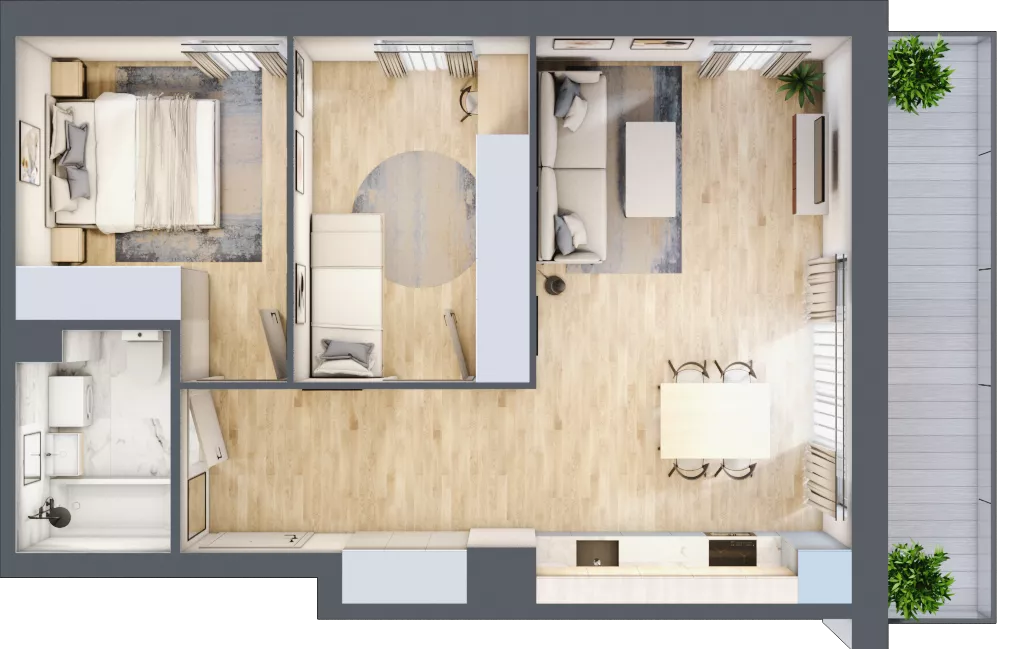 3 pokoje, mieszkanie 54,38 m², piętro 3, oferta nr 88, CORSO - etap 2A, Łódź, Polesie, Stare Polesie, ul. Kasprzaka 5