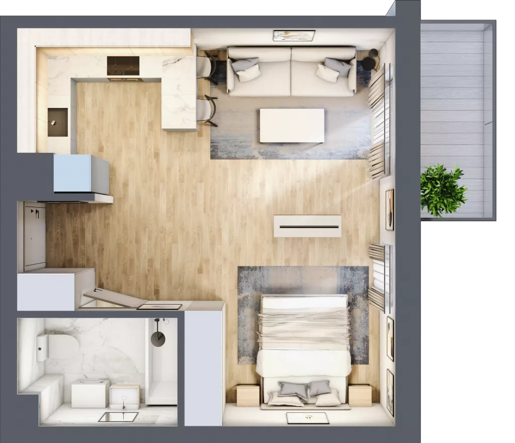1 pokój, mieszkanie 37,78 m², piętro 2, oferta nr 23, CORSO - etap 2A, Łódź, Polesie, Stare Polesie, ul. Kasprzaka 5