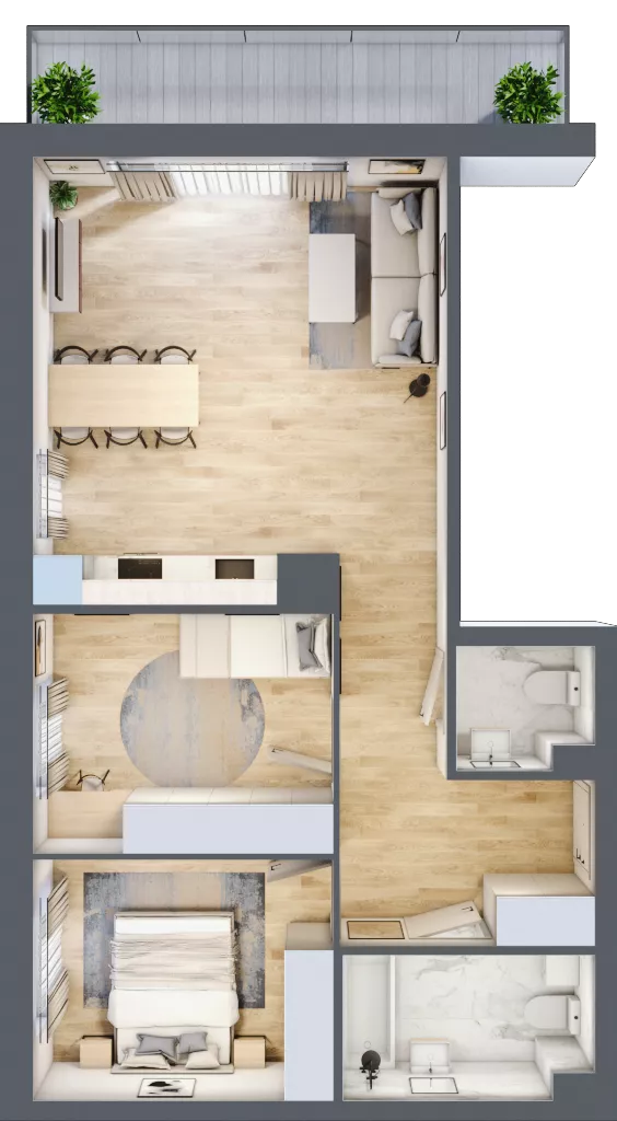 3 pokoje, mieszkanie 65,74 m², piętro 4, oferta nr 93, CORSO - etap 2A, Łódź, Polesie, Stare Polesie, ul. Kasprzaka 5