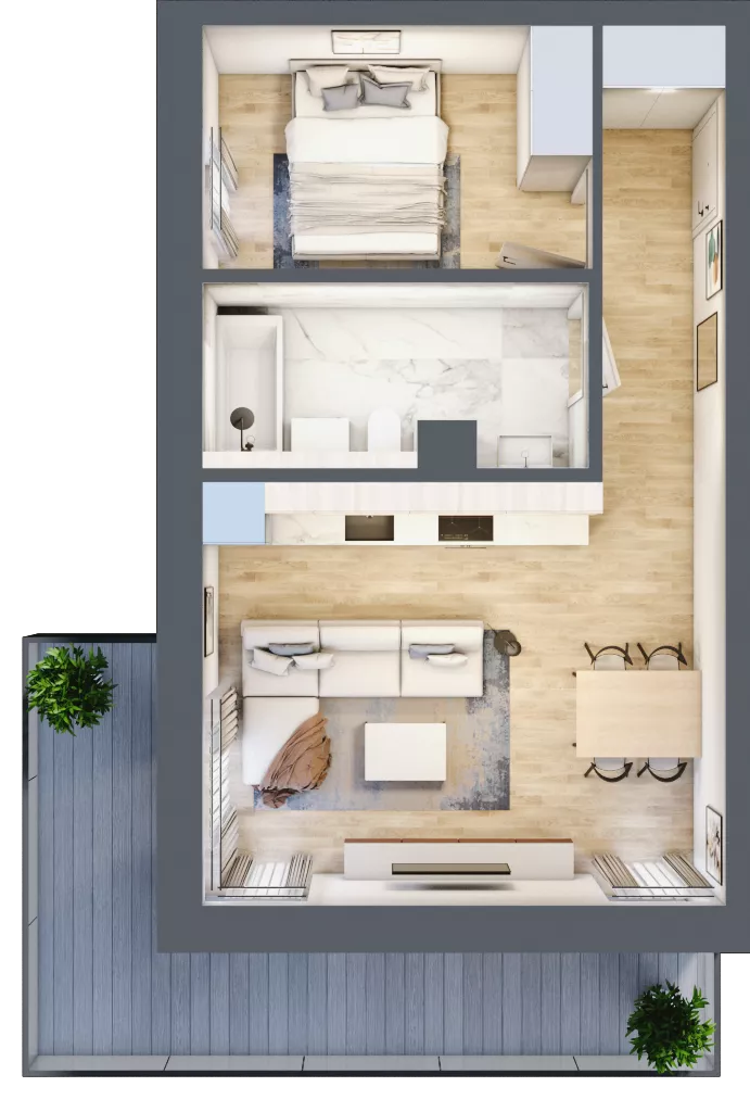 2 pokoje, mieszkanie 41,36 m², parter, oferta nr L02, Mickiewicza 21 Residence, Śrem, ul. Mickiewicza 21