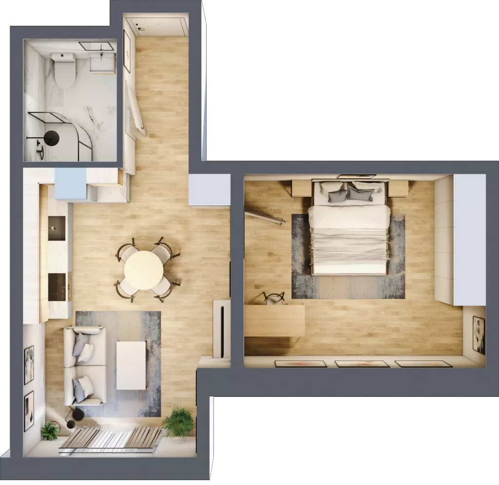 2 pokoje, mieszkanie 39,71 m², piętro 3, oferta nr 1/24, Osiedle Kościuszki - Osiedle Premium, Brzeg, ul. Kościuszki