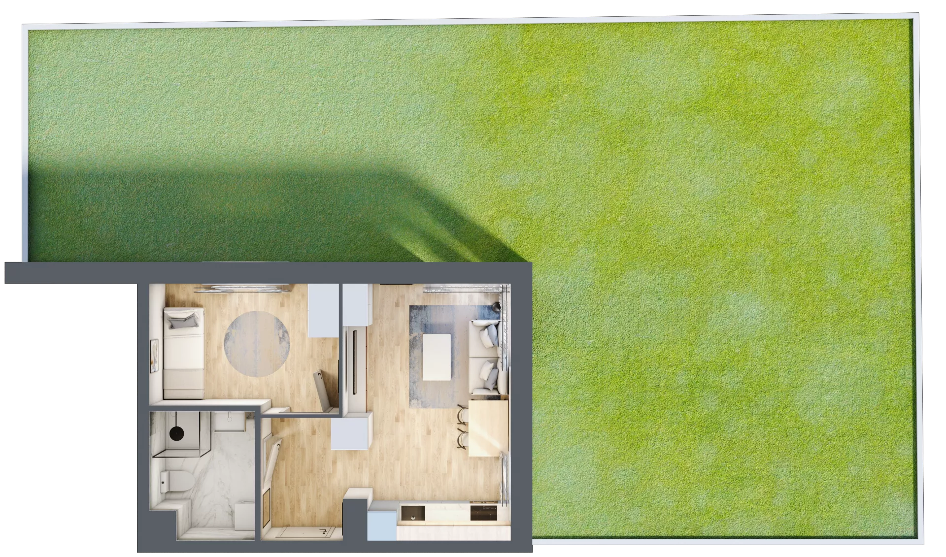 2 pokoje, mieszkanie 37,30 m², parter, oferta nr 1/7, Osiedle Kościuszki - Osiedle Premium, Brzeg, ul. Kościuszki