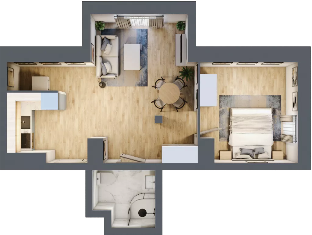 2 pokoje, mieszkanie 37,87 m², piętro 3, oferta nr 1/26, Osiedle Kościuszki - Osiedle Premium, Brzeg, ul. Kościuszki