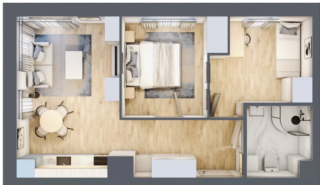 3 pokoje, mieszkanie 48,52 m², piętro 1, oferta nr 1/8, Osiedle Kościuszki - Osiedle Premium, Brzeg, ul. Kościuszki