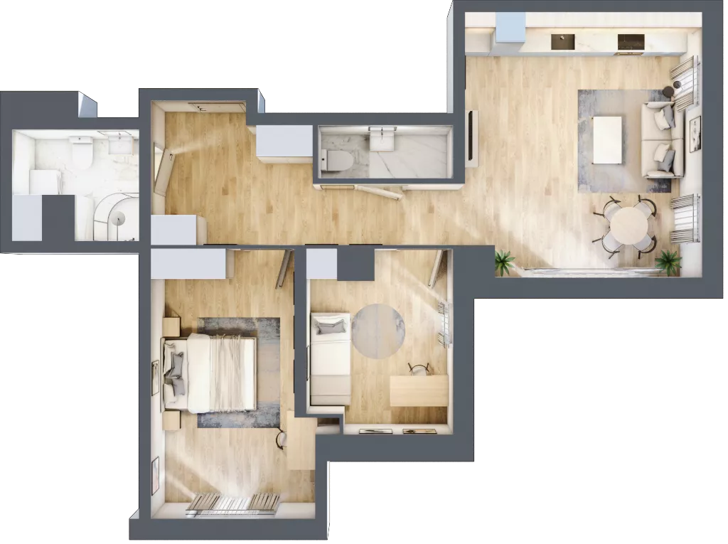 3 pokoje, mieszkanie 69,44 m², piętro 3, oferta nr 1/25, Osiedle Kościuszki - Osiedle Premium, Brzeg, ul. Kościuszki