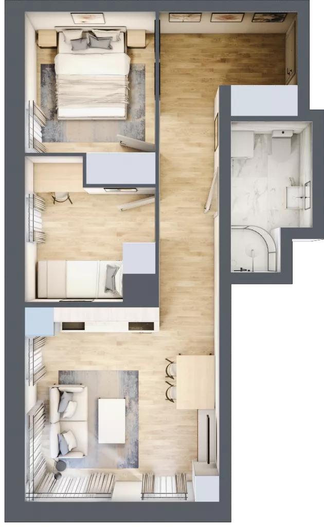 3 pokoje, mieszkanie 47,56 m², piętro 2, oferta nr 1/16, Osiedle Kościuszki - Osiedle Premium, Brzeg, ul. Kościuszki