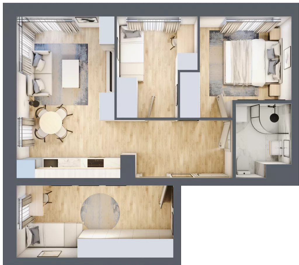 4 pokoje, mieszkanie 57,20 m², piętro 2, oferta nr 2/13, Osiedle Kościuszki - Osiedle Premium, Brzeg, ul. Kościuszki