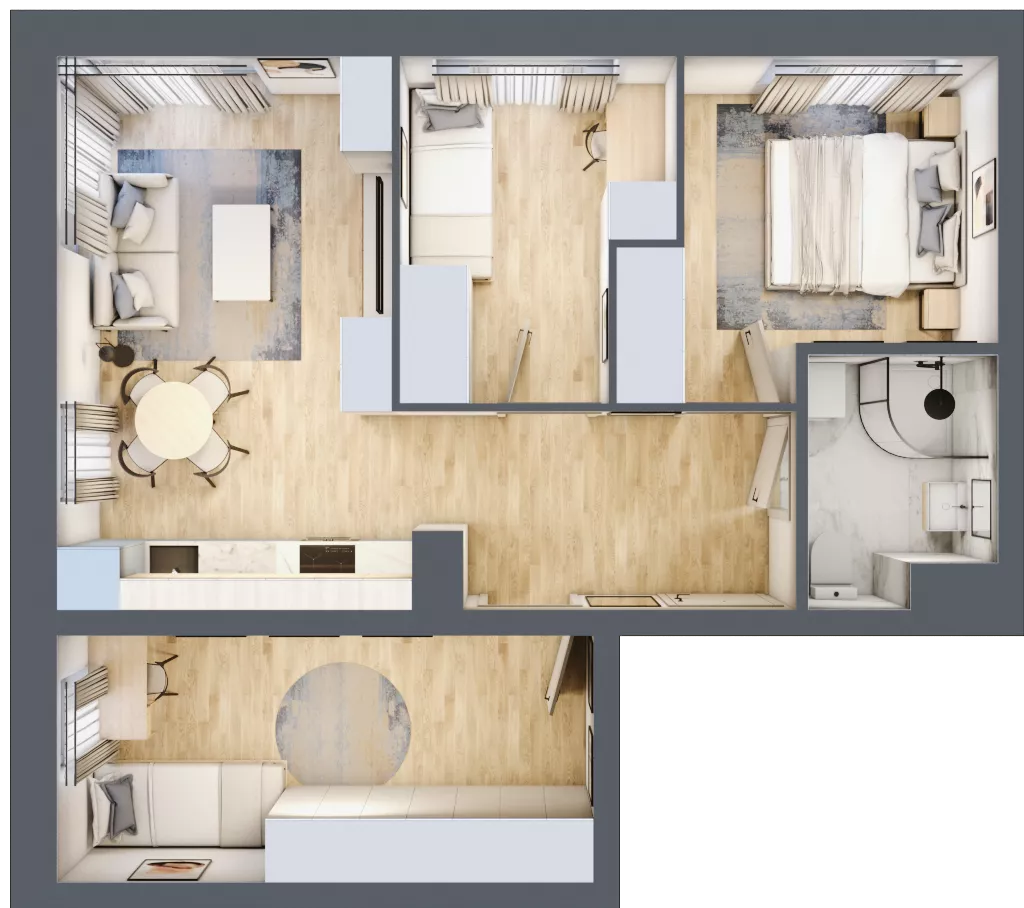 4 pokoje, mieszkanie 57,20 m², piętro 1, oferta nr 2/7, Osiedle Kościuszki - Osiedle Premium, Brzeg, ul. Kościuszki