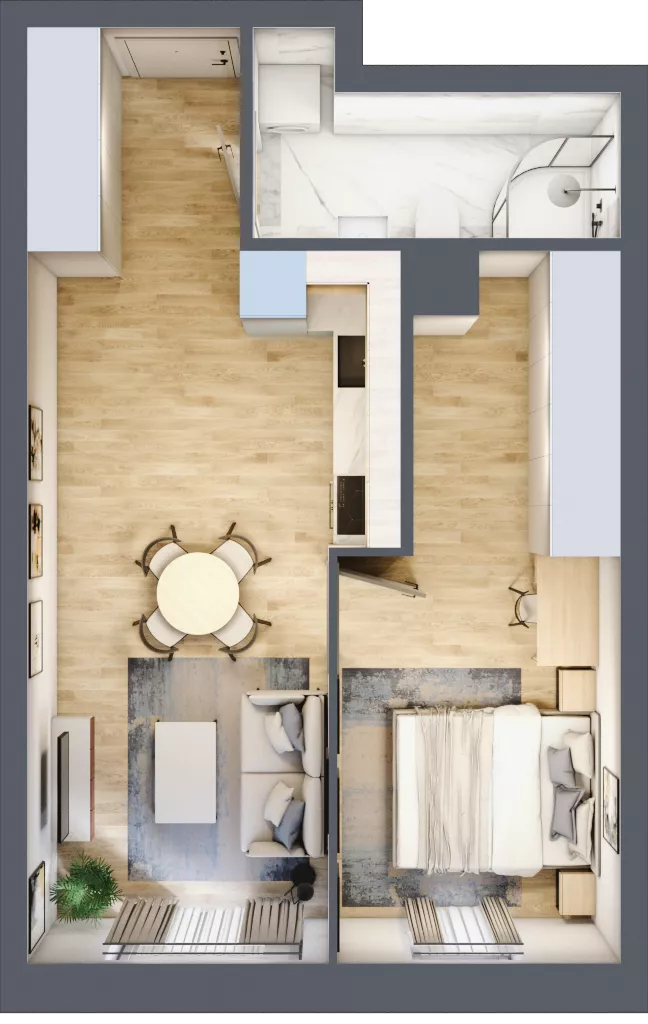 2 pokoje, mieszkanie 41,52 m², piętro 2, oferta nr 2/15, Osiedle Kościuszki - Osiedle Premium, Brzeg, ul. Kościuszki