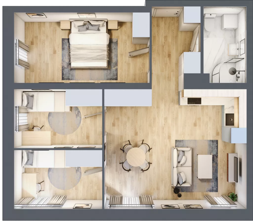 3 pokoje, mieszkanie 65,52 m², piętro 2, oferta nr 2/14, Osiedle Kościuszki - Osiedle Premium, Brzeg, ul. Kościuszki