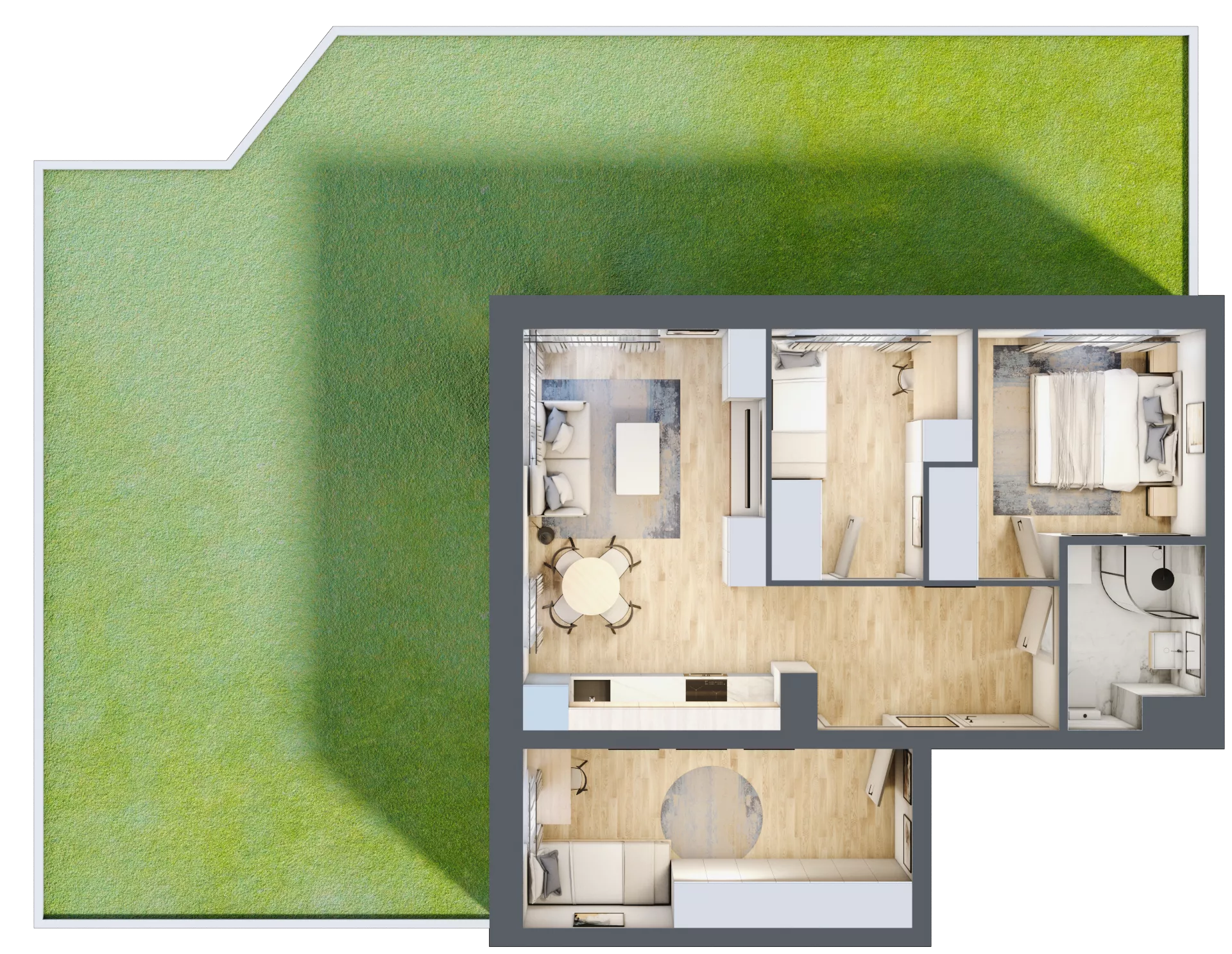 4 pokoje, mieszkanie 57,20 m², parter, oferta nr 2/1, Osiedle Kościuszki - Osiedle Premium, Brzeg, ul. Kościuszki