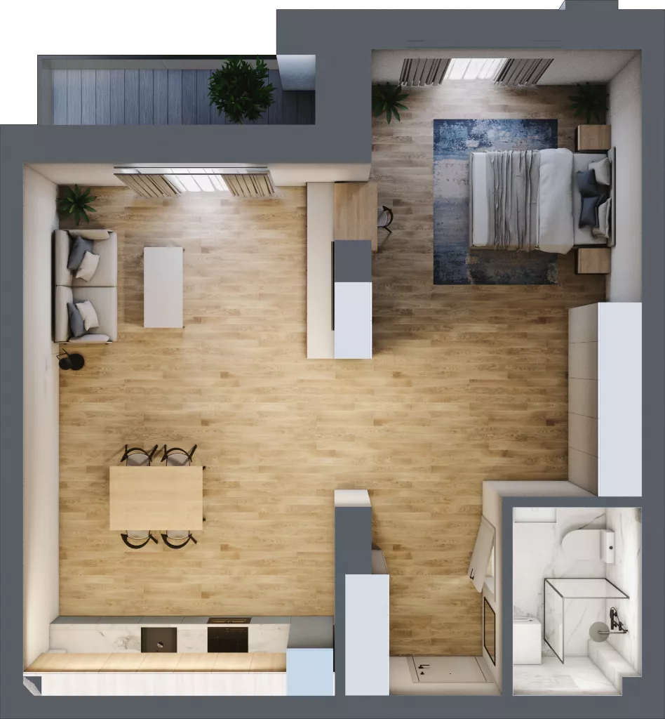1 pokój, apartament 59,19 m², piętro 2, oferta nr 2_7, New Iron, Łódź, Śródmieście, ul. Andrzeja Struga 22
