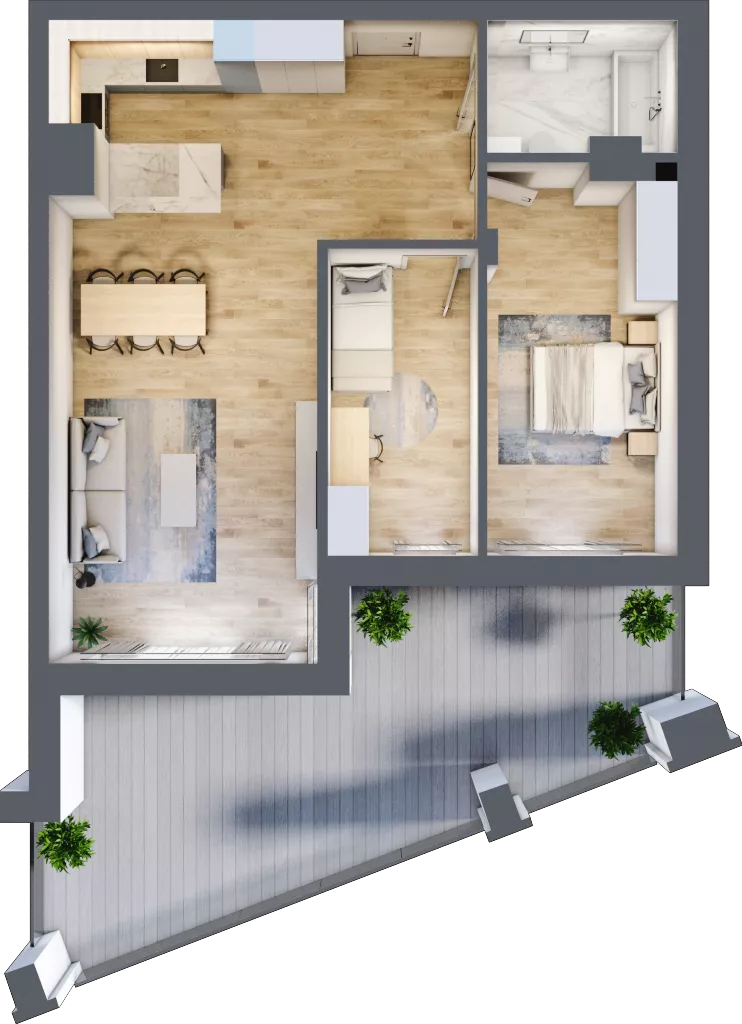 3 pokoje, apartament 76,53 m², piętro 1, oferta nr 1_2, New Iron, Łódź, Śródmieście, ul. Andrzeja Struga 22