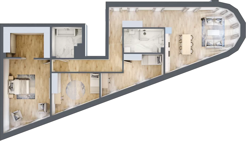 4 pokoje, apartament 141,66 m², piętro 2, oferta nr 2_4, New Iron, Łódź, Śródmieście, ul. Andrzeja Struga 22