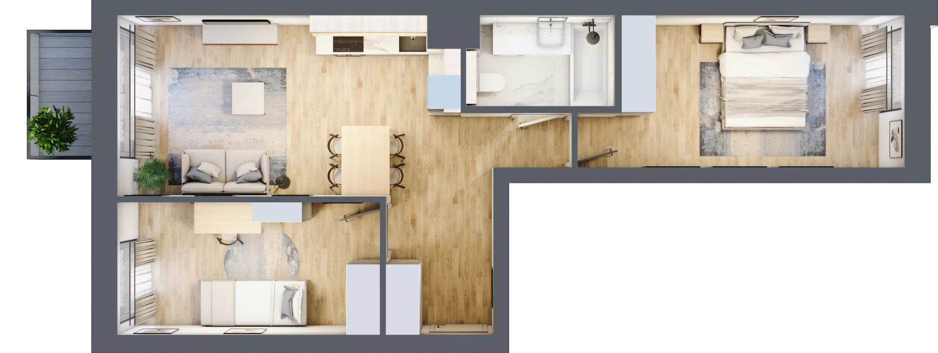 3 pokoje, mieszkanie 56,66 m², piętro 2, oferta nr A.31, Osiedle Fokus Ursus, Warszawa, Ursus, Szamoty, ul. Posag 7 Panien / Gierdziejewskiego