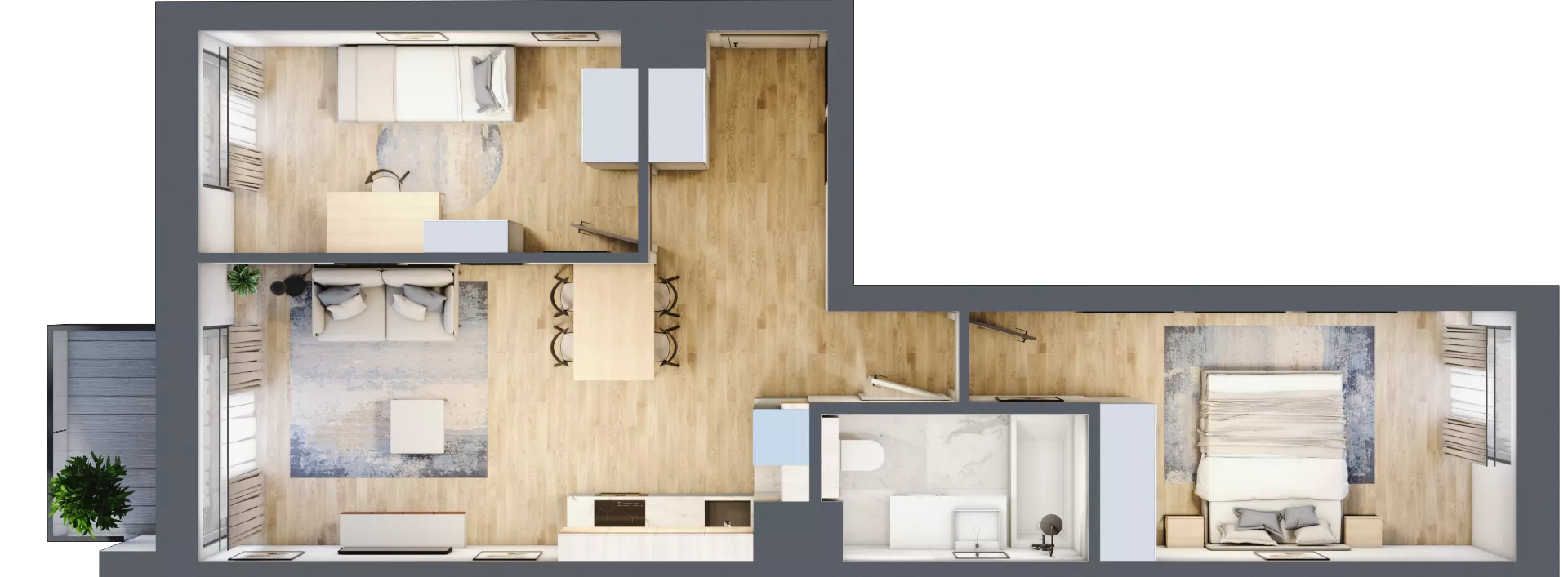 3 pokoje, mieszkanie 55,98 m², piętro 4, oferta nr A.282, Osiedle Fokus Ursus, Warszawa, Ursus, Szamoty, ul. Posag 7 Panien / Gierdziejewskiego